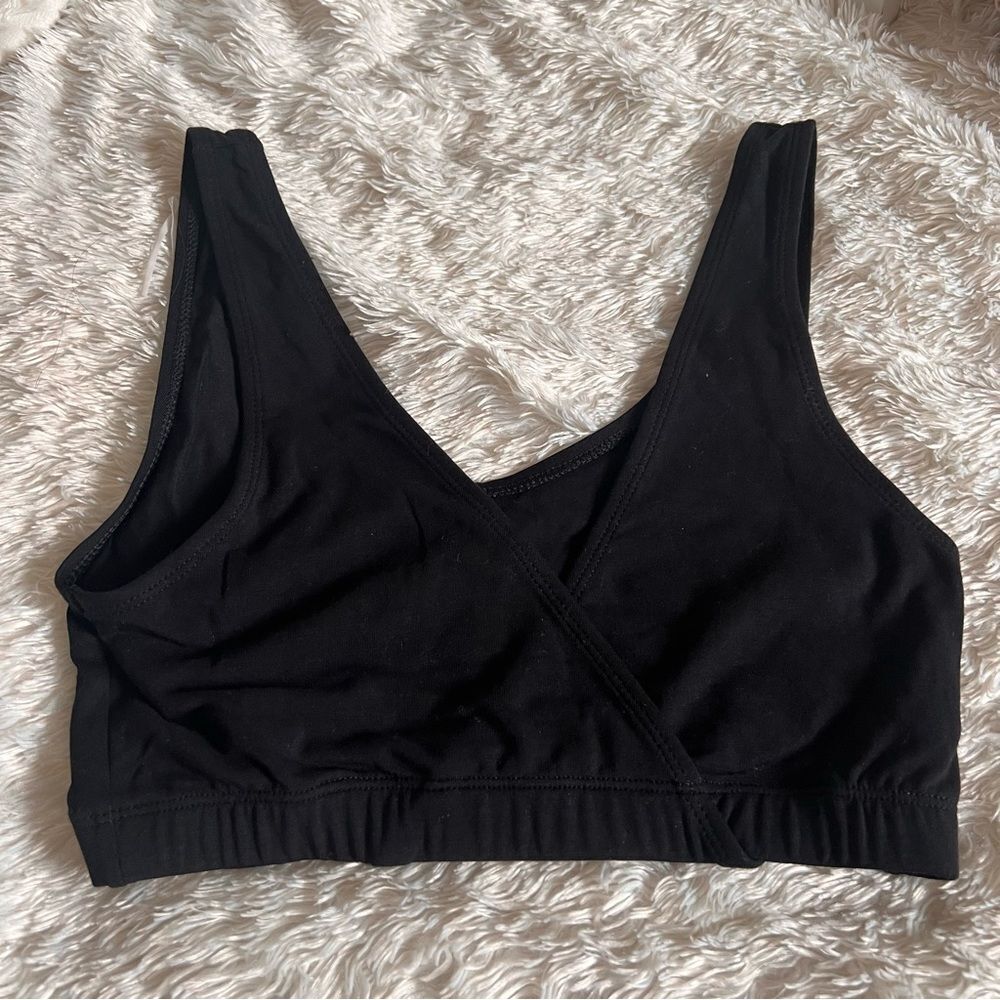 Nordstrom Rack Cotton Blend Black Sports Bralette NEW Small